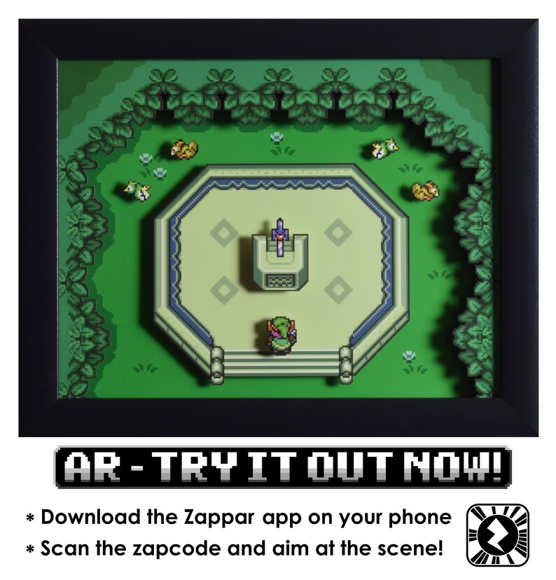 Legend of Zelda Shadow Box  Master Sword  SNES  Super image 2