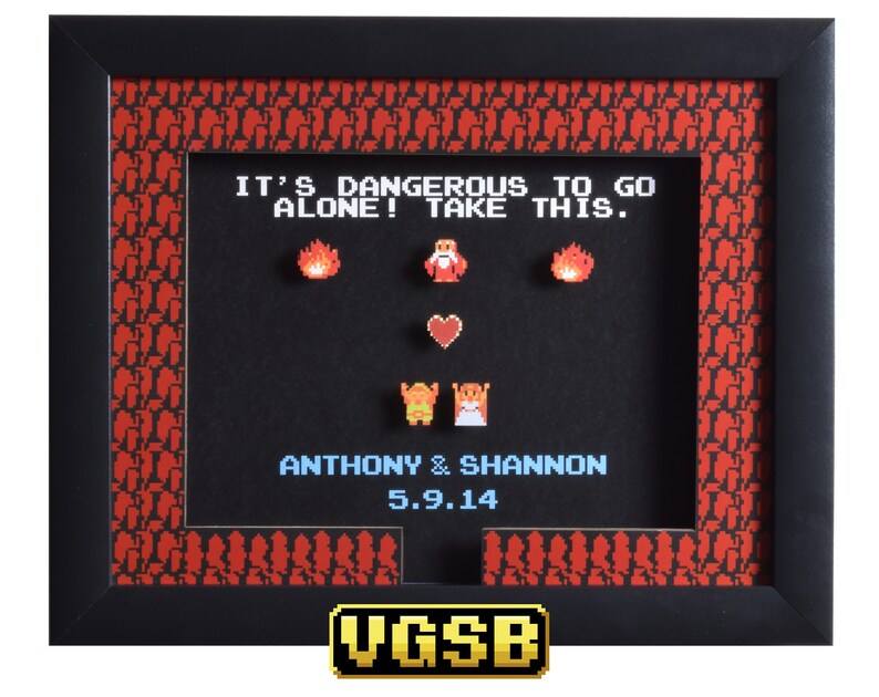 Legend of Zelda Shadow Box  Take This Custom  NES  Nintendo image 0