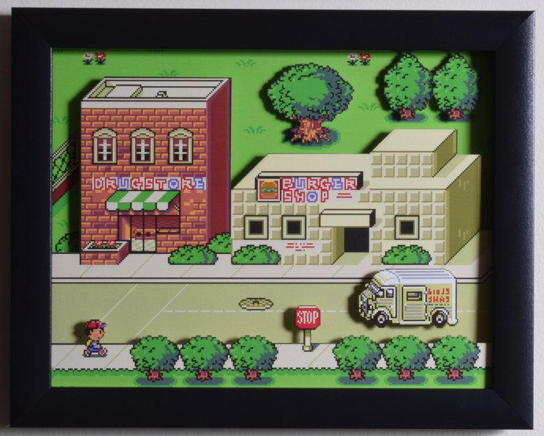 EarthBound Shadow Box  Onett  SNES  Super Nintendo  3D image 3