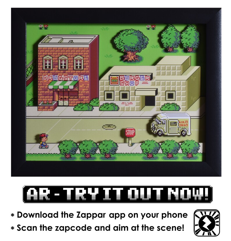 EarthBound Shadow Box  Onett  SNES  Super Nintendo  3D image 2