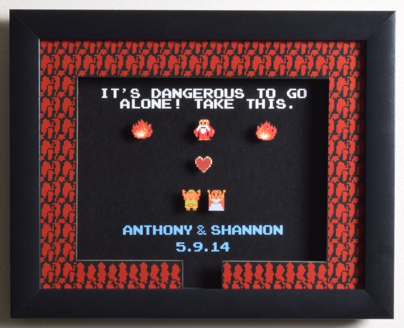Legend of Zelda Shadow Box  Take This Custom  NES  Nintendo image 1