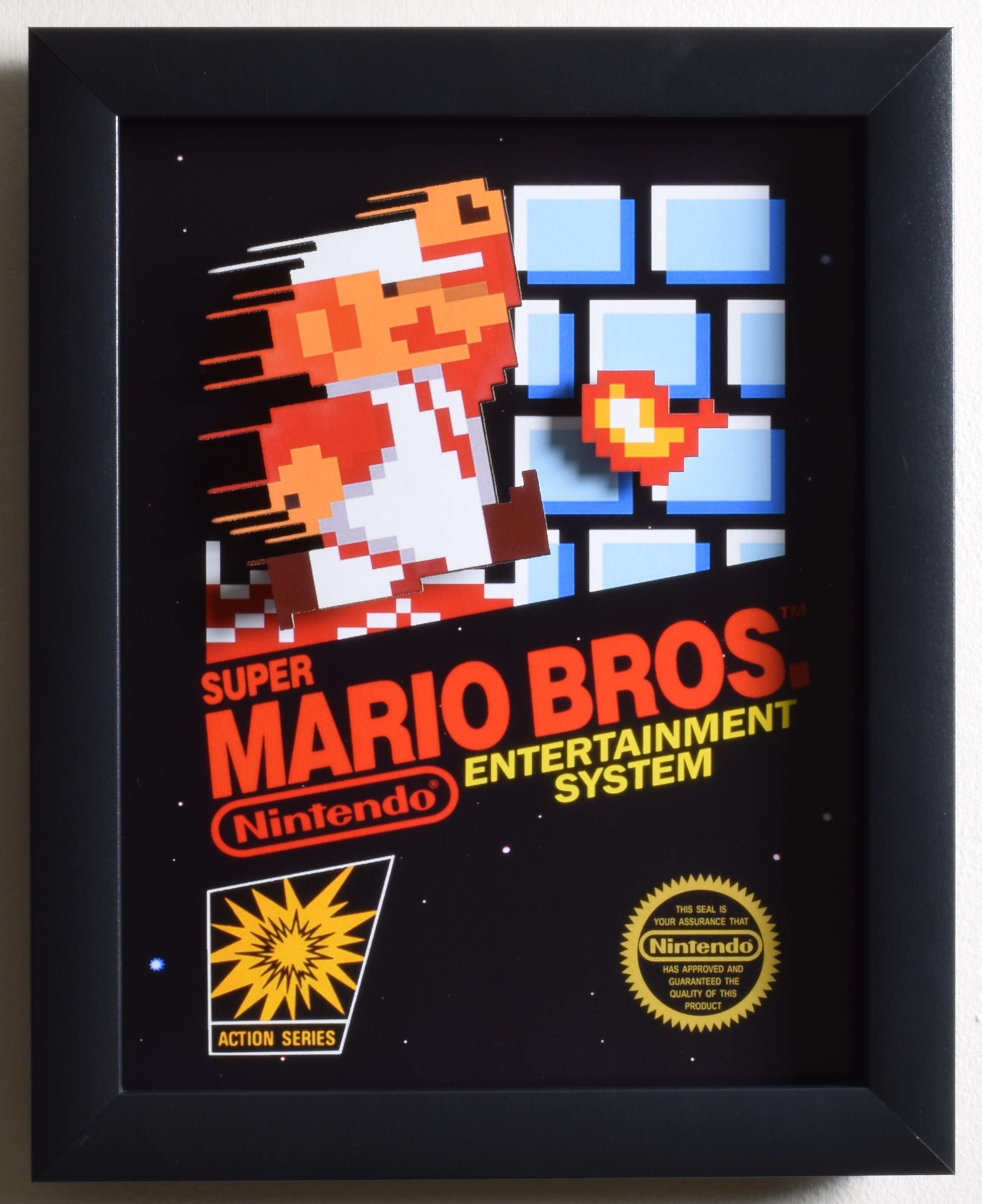Super Mario Bros Shadowbox Box Art NES Nintendo 3D Etsy