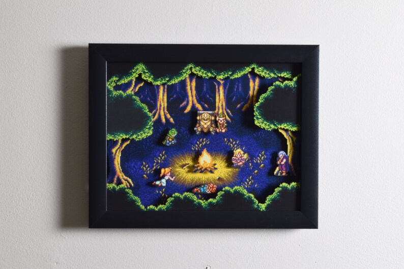 Chrono Trigger Shadow Box  Fiona's Forest  Campfire  image 4