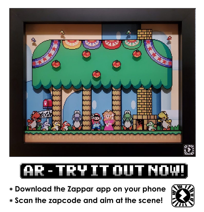 Super Mario World Augmented Reality Shadowbox  Yoshi's image 2