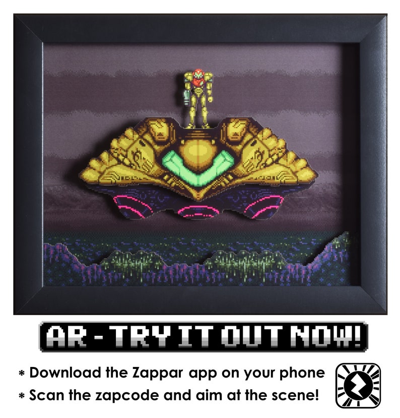 Super Metroid Shadowbox  The Gunship  SNES  Super Nintendo image 2