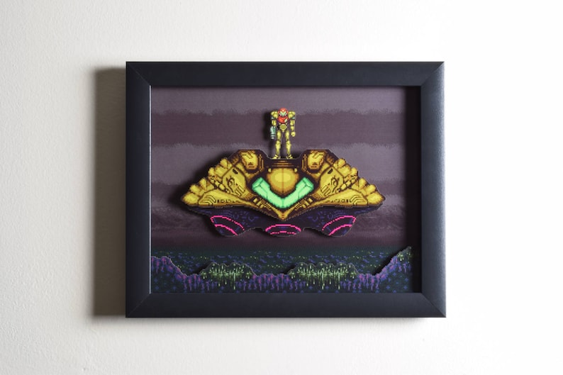 Super Metroid Shadowbox  The Gunship  SNES  Super Nintendo image 4
