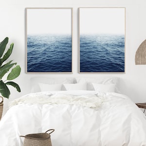 Set of 2 Ocean Prints | Ocean Photography | Prints for Bedroom | Bedroom Wall Art | Modern Coastal Wall Art | Coastal Decor | Ocean Waves