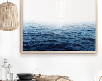 Landscape Ocean Wall Art | Ocean Photography Print | Coastal Print | Beach House Decor | Large Blue Sea Poster Artwork | Coastal Decor