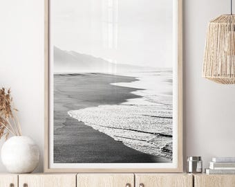 Beach Wall Art, Black and White Coastal Decor, Ocean Wall Art, Beach Photography Print, Beach House Decor, Beach Print, Coastal Print