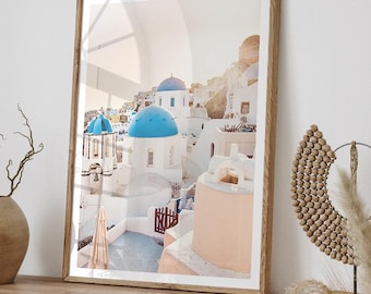 Sunset in Oia, Santorini Greece Wall Art Print. Mediterranean Greek Home Decor, Travel Poster, Greek Islands Photography, Cyclades
