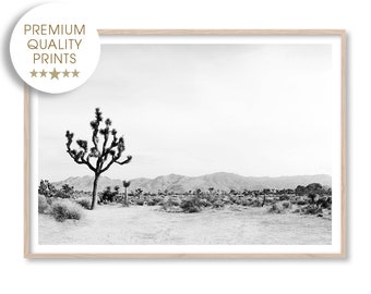 Joshua Tree Desert Art Print, Southwestern Art, Boho Wall Art, Joshua Tree Print, Desert Poster, Bohemian Decor, Black and White Print