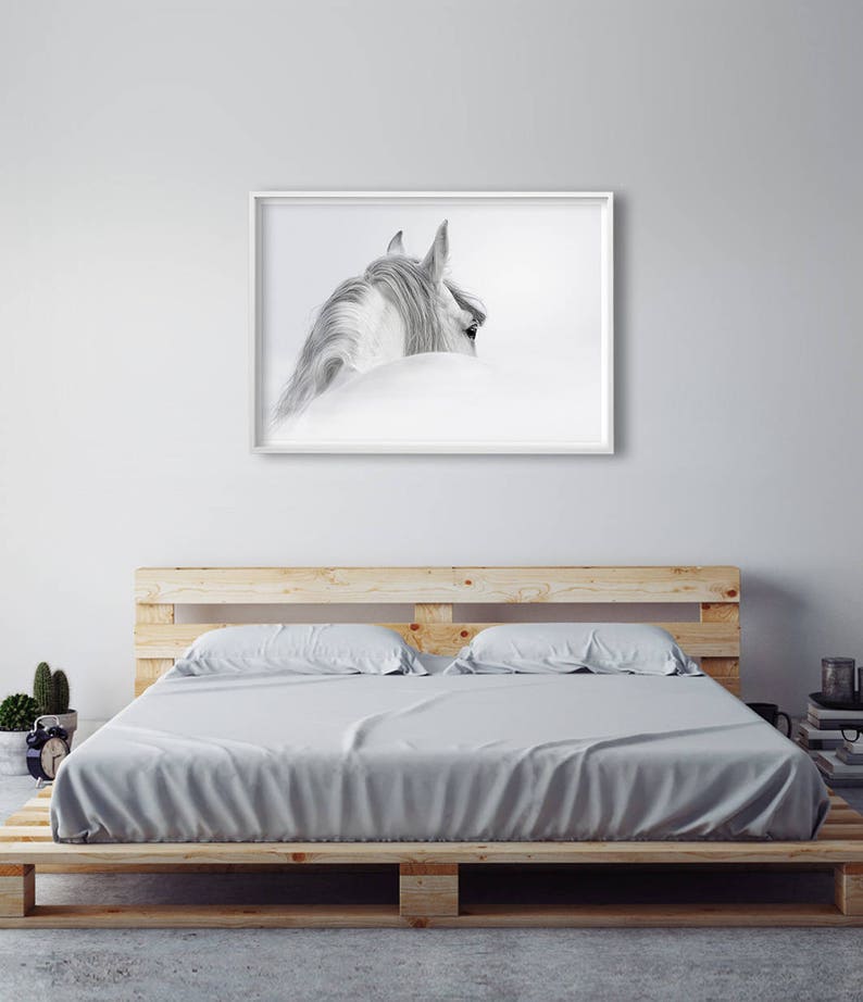 Black and White Horse Print Horse Wall Art Horse Etsy