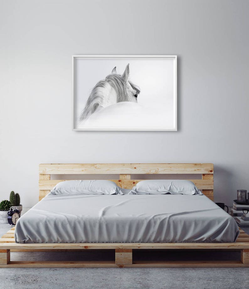 Black and White Horse Print, Horse Wall Art, Horse Photography, Animal Art, Horse Art Print, Gift for Horse Lover, Horse Decor image 4