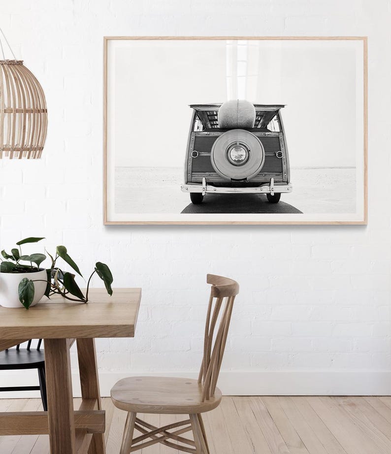 Vintage Surf Poster Black and White Surf Print Coastal Decor Surfer Gifts Surfing Wall Art Photography Retro Surf Van Surf Decor Bild 4