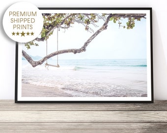Beach Print, Coastal Wall Art, Ocean Print, Beach Decor, Coastal Art, Beach House, Tropical Wall Art, Beach Swing