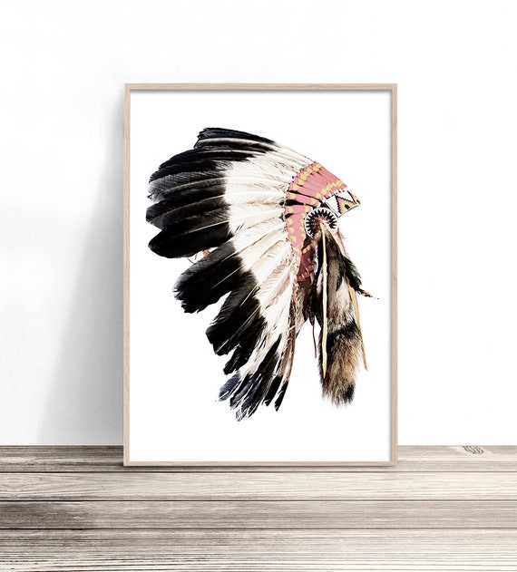 American Indian Headdress Print Native 