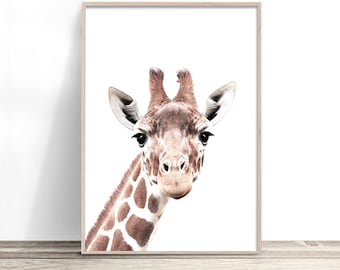 Giraffe Print, Animal Nursery Prints, Giraffe Nursery Art, Kids Room Wall Art, Unisex Nursery Wall Art, Gender Neutral Nursery Decor