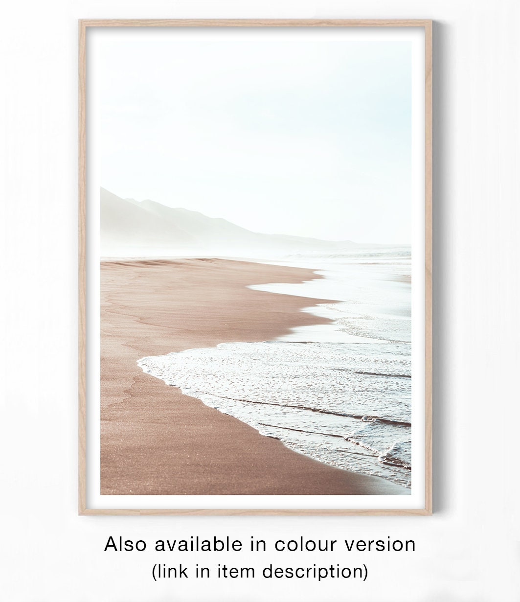 Beach Wall Art Black and White Coastal Decor Ocean Wall Art Etsy