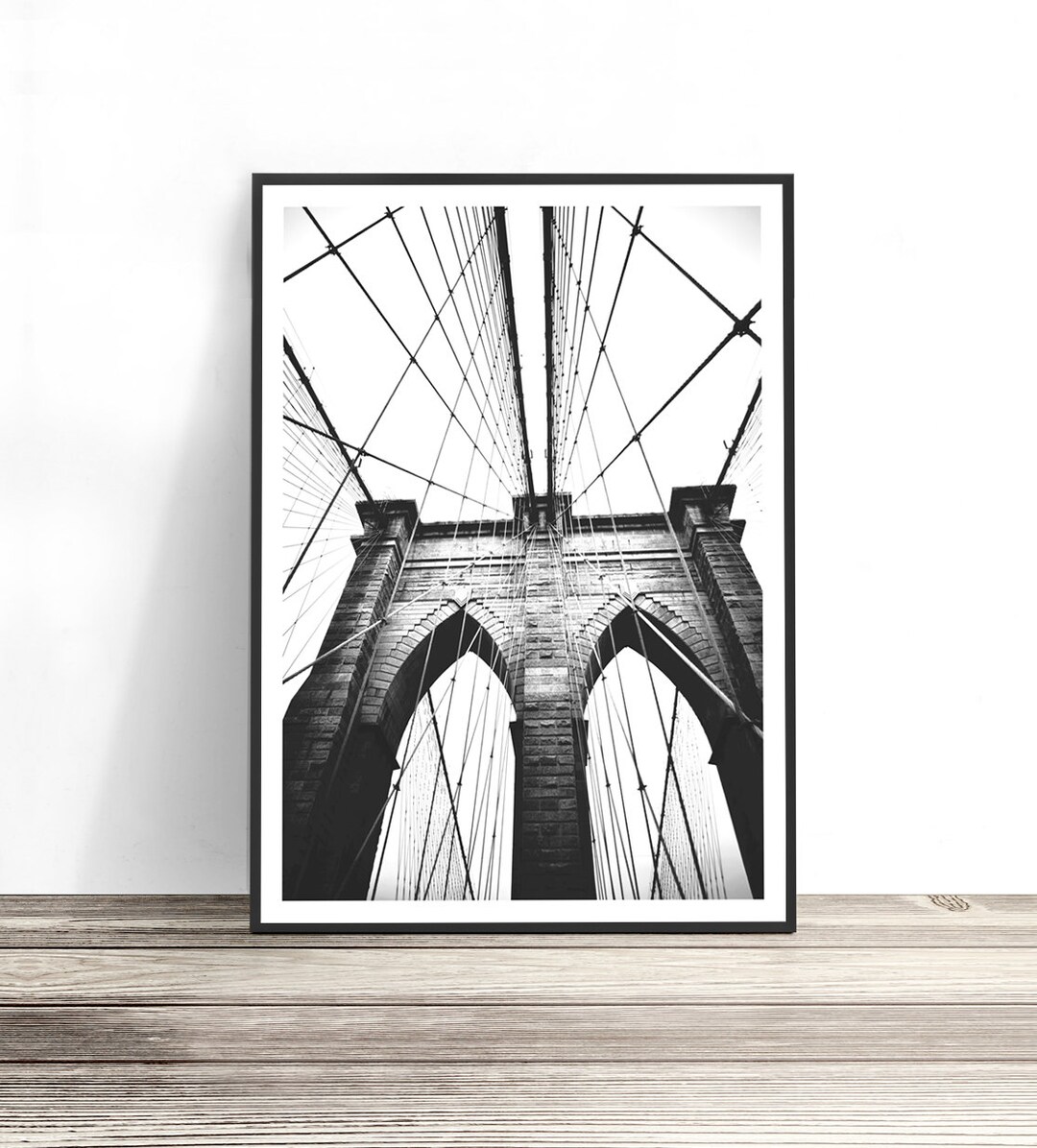 Brooklyn Bridge Print, New York City Photo, Black and White Brooklyn ...