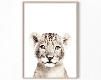 Lion Cub Print, Baby Animal Wall Art, Lion Nursery Art, Baby Lion Art, Boy Nursery Wall Art, Lion Print, Lion Wall Art, Boys Room Decor