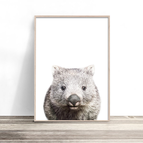 Wombat Print | Native Australian Animal Prints | Modern Australiana Nursery Decor | Kids Room Wall Art Poster | Playroom Artwork