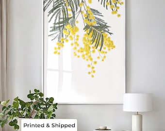 Golden Wattle Print, Australian Native Flower Art, Australian Botanical Print, Australian Wall Art, Yellow Floral Photography, Australiana