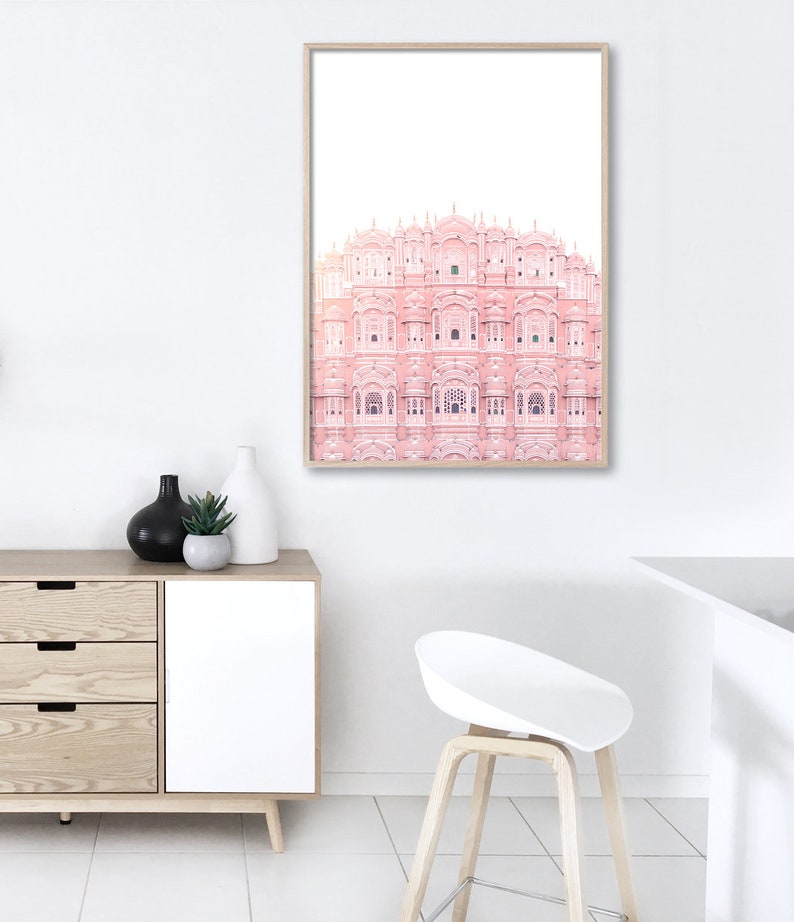 Hawa Mahal Jaipur, Indian Art, Palace of Winds, Architecture Print, Blush Pink Wall Art, Pink Print, Travel Photography Print, Pink Art image 5