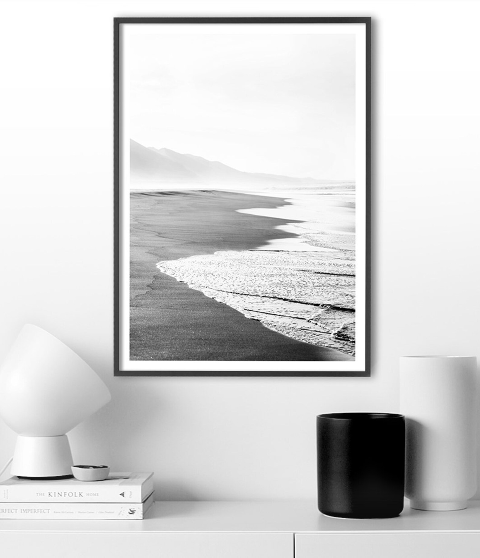 Beach Wall Art Black and White Coastal Decor Ocean Wall Art Etsy