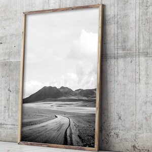 Desert Landscape Photography Print Black and White, Boho Wall Art, Bohemian Poster Print, Desert Decor, Southwest