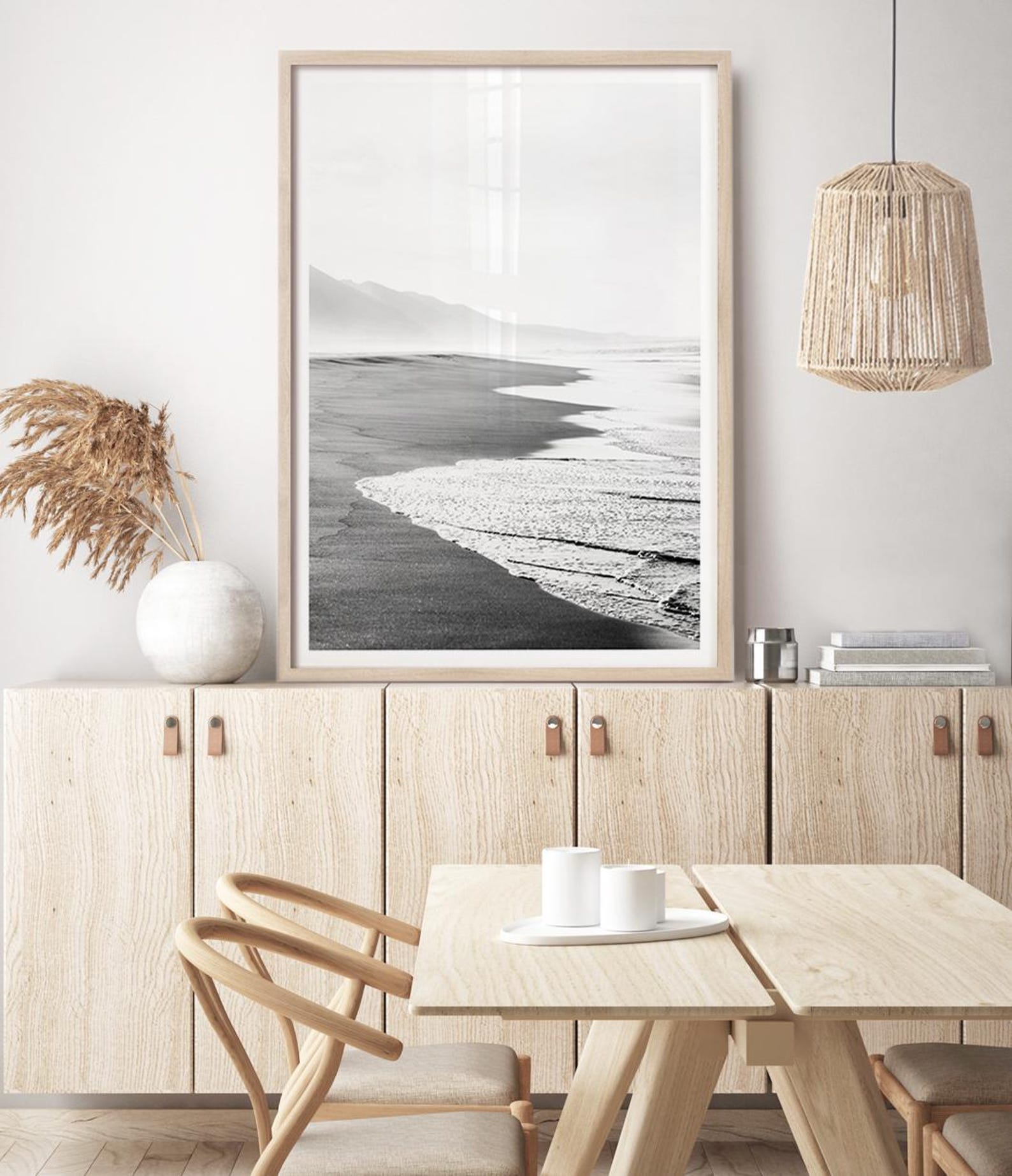 Beach Wall Art, Black and White Coastal Decor, Ocean Wall Art, Beach