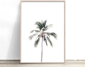Palm Tree Wall Art, Tropical Decor, Coastal Art, Beach Print, Photography Poster Print