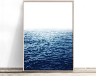 Ocean Print | Ocean Photography Print | Blue Water Poster | Sea Coastal Art | Beach House Decor | Waves Large Wall Art | Bedroom Artwork