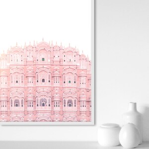 Hawa Mahal Jaipur, Indian Art, Palace of Winds, Architecture Print, Blush Pink Wall Art, Pink Print, Travel Photography Print, Pink Art image 3