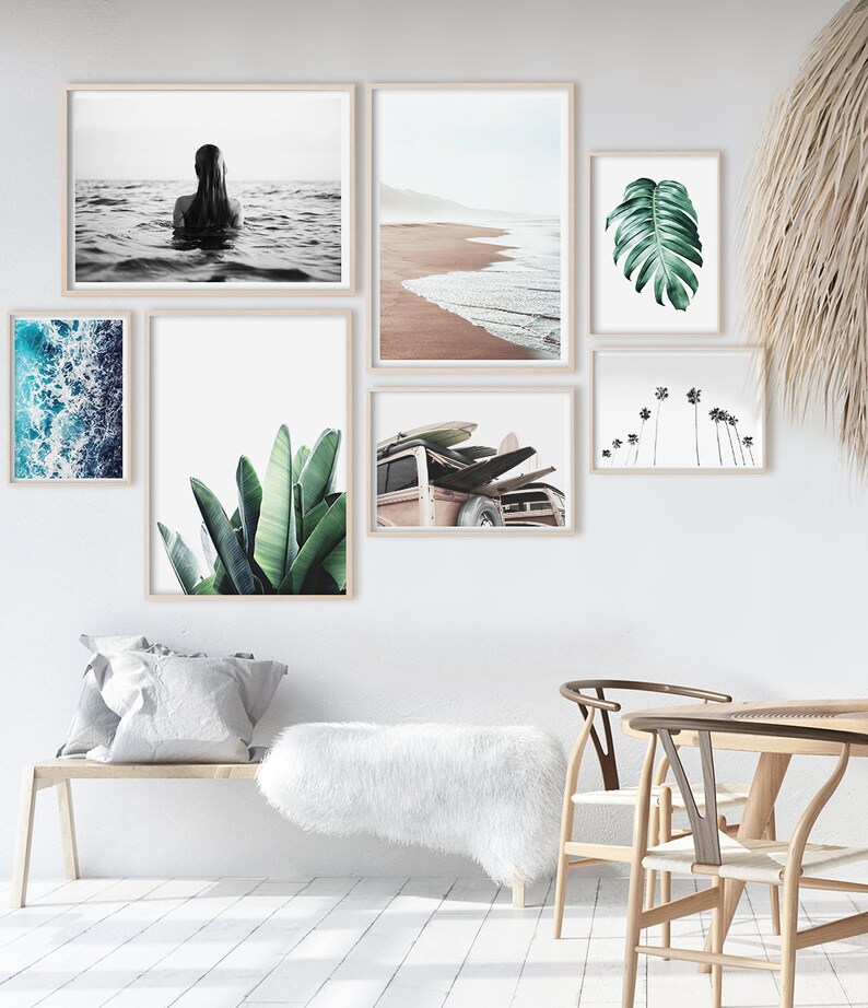 Ocean Print, Coastal Decor, Beach Wall Art, Black and White Photography Print image 5