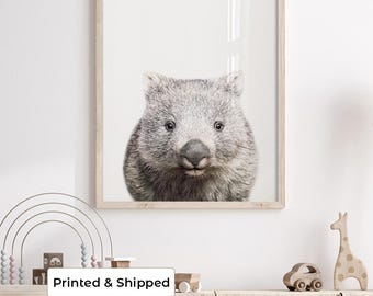 Wombat Print | Native Australian Animal Prints | Modern Australiana Nursery Decor | Kids Room Wall Art Poster | Playroom Artwork