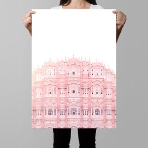 Hawa Mahal Jaipur, Indian Art, Palace of Winds, Architecture Print, Blush Pink Wall Art, Pink Print, Travel Photography Print, Pink Art image 2