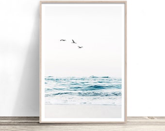 Beach Wall Art | Coastal Art Print | Beach Decor | Coastal Home Decor | Turquoise Ocean Photography | Gift for Beach House | Waves Artwork