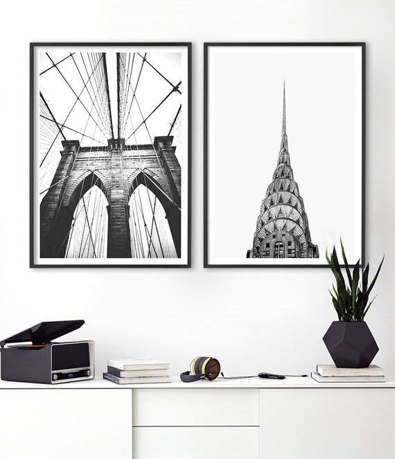 Set of 2 Prints, New York Print, New York City Industrial Wall Art, New York Poster, NYC Architecture Wall Art, New York Photography, Poster