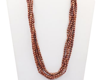 Beautiful Brown Pearl Beads 925 Sterling Silver Handcrafted Necklace For Women Fashion