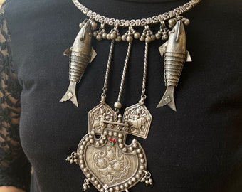 Schönes Design Solid Silber Halskette Schmuck, Antike 925 Silber Fisch Design Halskette Schmuck, Frauen Geschenk, Handwerk Halskette Schmuck