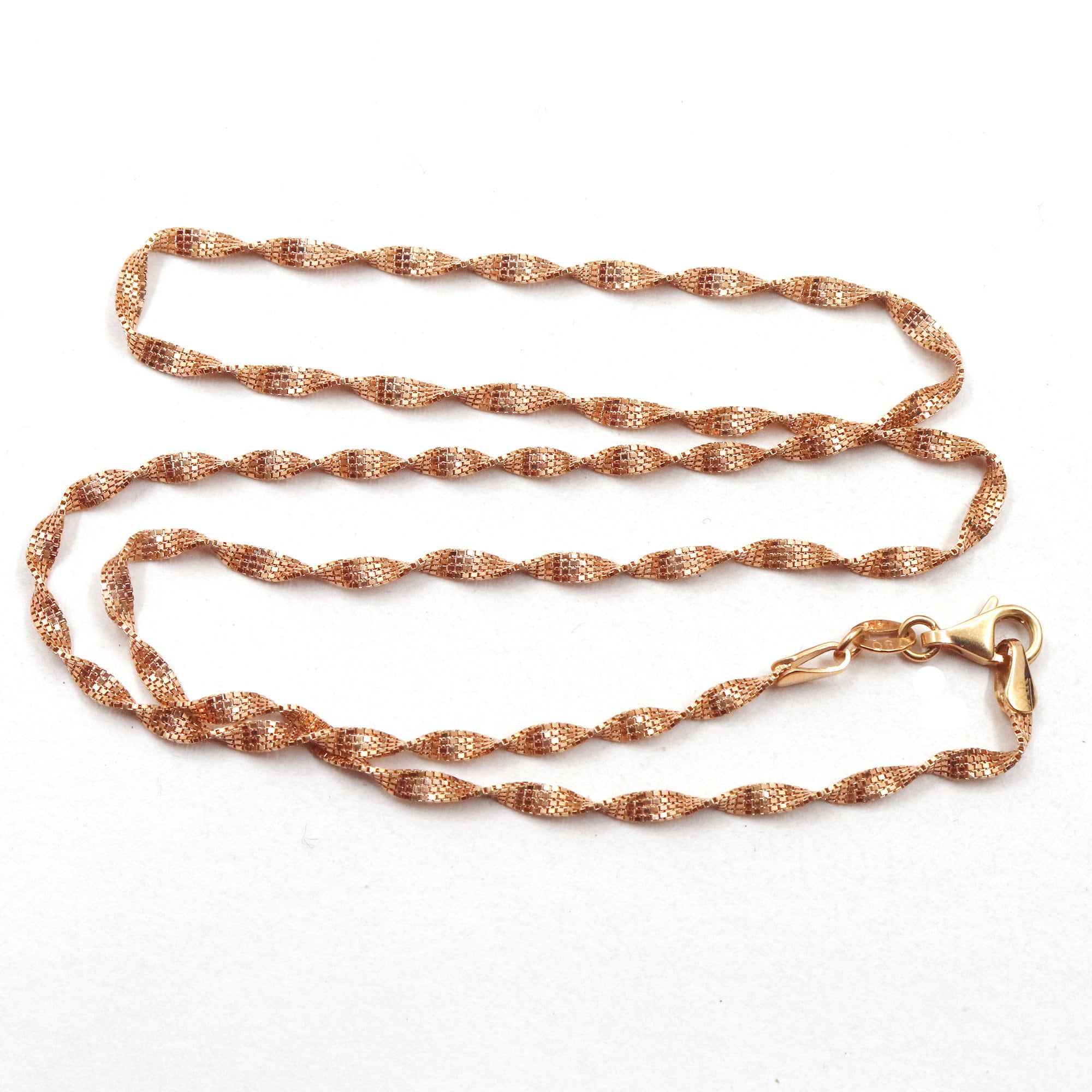 18k Rose Gold Chain Necklace pure handmade gold necklace Etsy