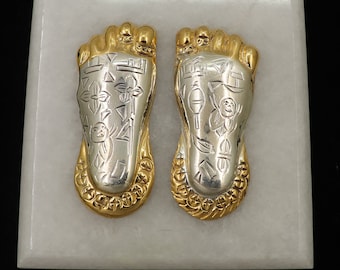 925 sterling silver handmade divine holy Shree Mahaveer Swami paduka for home temple puja article, amazing silver article, birthday god gift