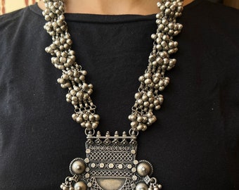 925 Solid Silver Pendent Halskette, indische traditionelle antike Silber Halskette Schmuck, handgemachte Halskette, Frauen Trending Modeschmuck