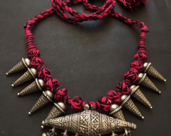 Traditionelle Look Halskette, indische handgemachte Halskette Schmuck, 925 Solid Silber Halskette, antike Silber Halskette Frauen Schmuck