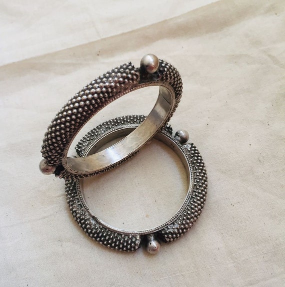 925 Solid Silver, Handmade Bangle Bracelets, Indian Style