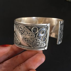 Antike indische Vintage handgemachte Armreif Frauen Schmuck, 925 Sterling Silber Hand Cuff Armreif, Schwarz Silber Armreif Schmuck
