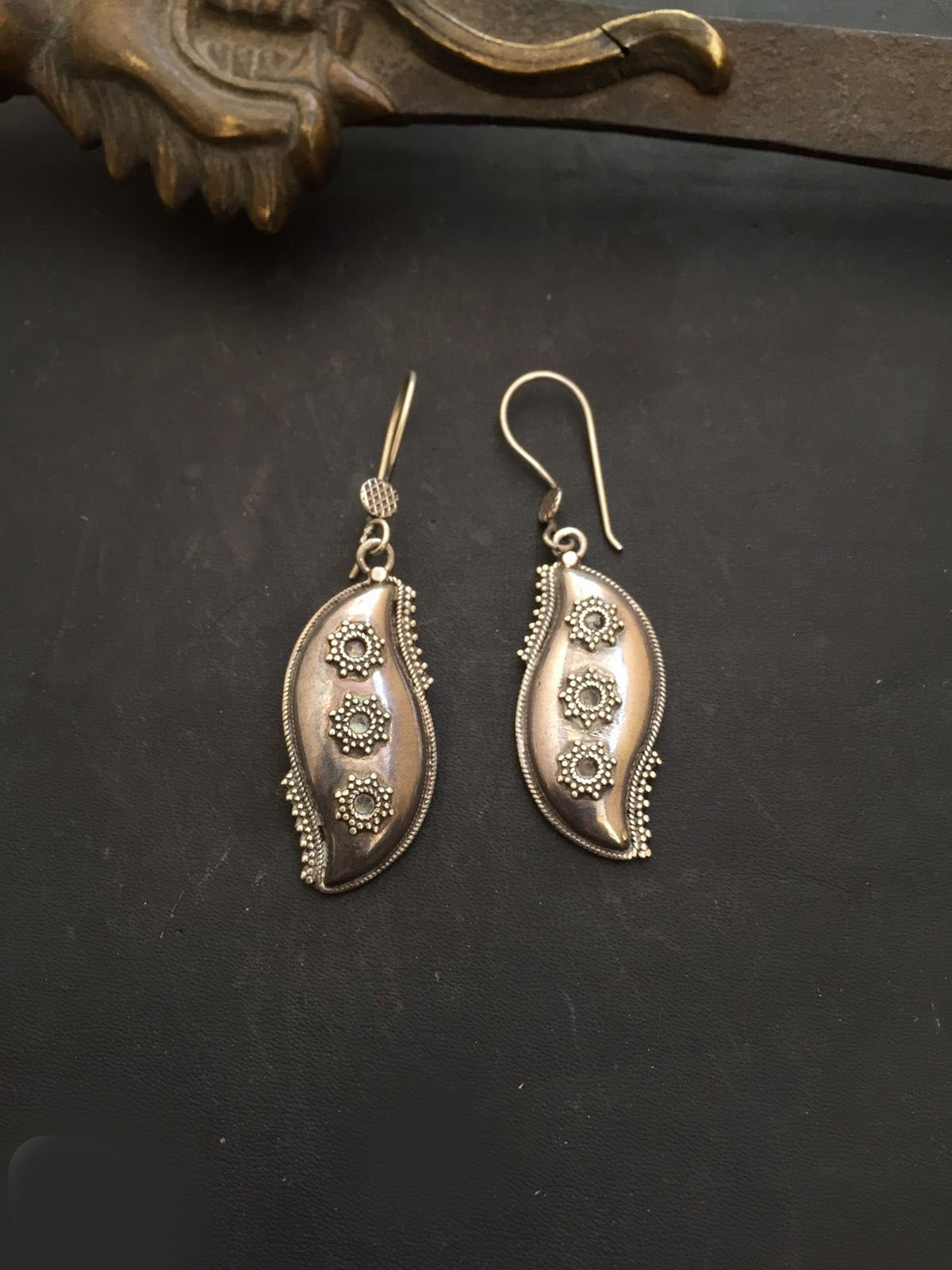 Boucles d'oreilles anciennes clips marcassites argent massif 925 - Montres & Bijoux