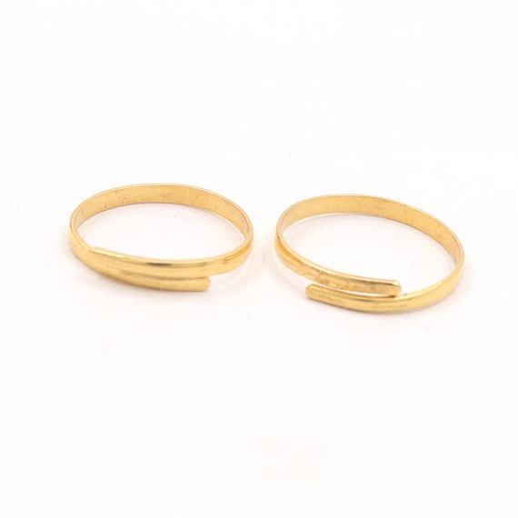 22 Kt Yellow Gold Toe Ring Handmade Adjustable Toe Rings for