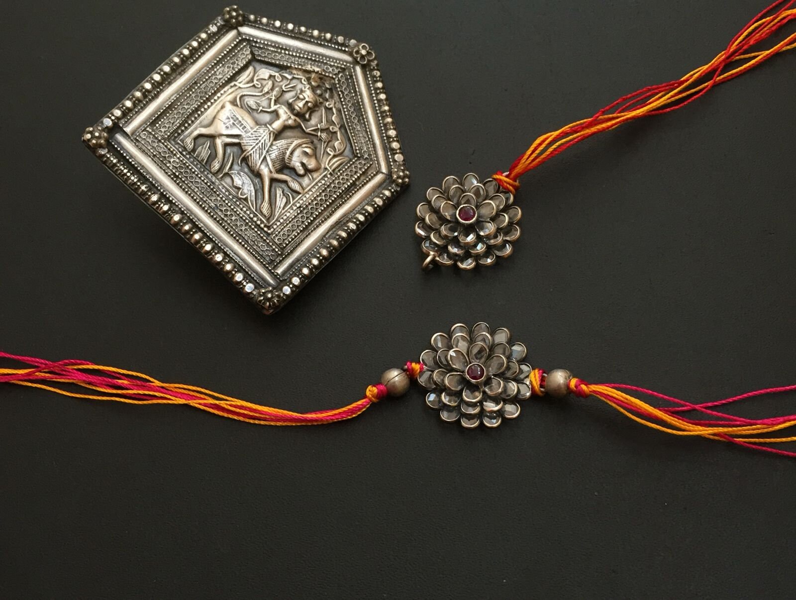 925 Sterling Silver Rakhi / Antique Silver Rakhi / Brother Etsy
