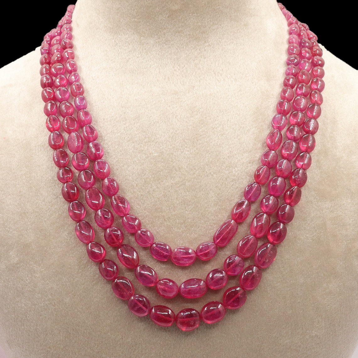 Natural ruby String red ruby String Handmade Necklace 3 three Etsy